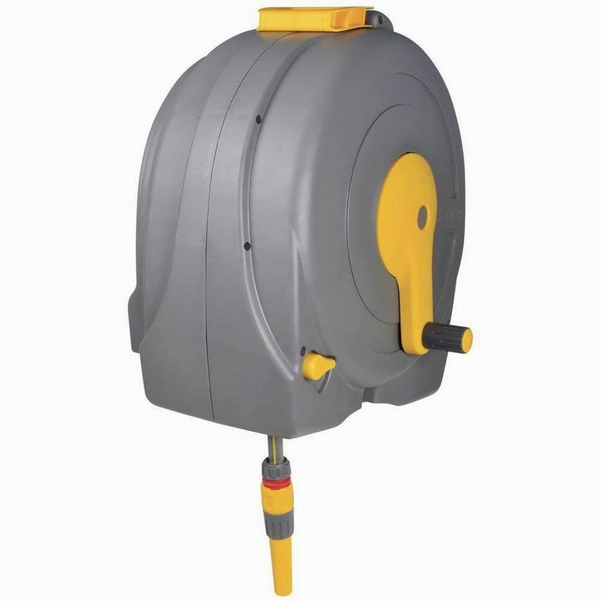 Hozelock Wandschlauchbox 40 m, Easy Rewind System, inklusive Schlauchspritze